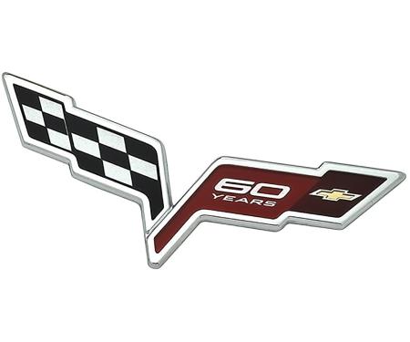 OER 2013 Corvette, Emblem, Rear Bumper Cover, 60 Year Anniversary, Each 22901572