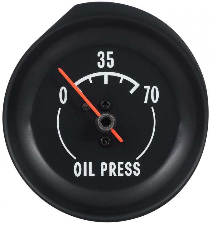 OER 1972-73 Corvette, Oil Pressure Gauge, with White Markings, Mechanical 6462928W