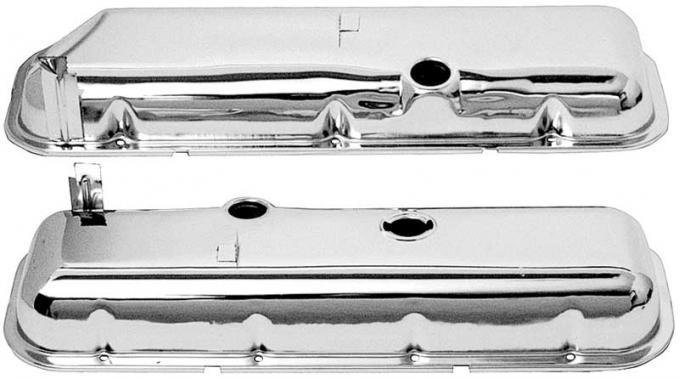 OER 1965-1981 Chevrolet, Chrome Valve Covers, Big Block, Power Brakes, Pair VC1212