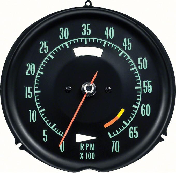 OER 1968-71 Chevrolet Corvette, Tachometer, 6500 Red Line, Green Markings 6468712A