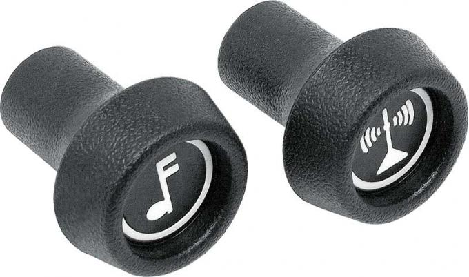 OER 1971-78 Chevrolet, Pontiac, Oldsmobile, Radio Control Knobs, Volume and Tuning, Pair 330107