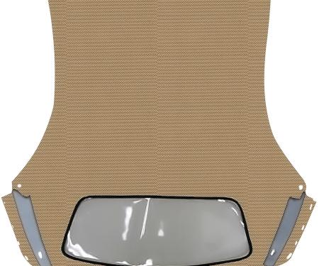 1986-93 Chevrolet C4 Corvette, Convertible Top w/ Sewn-In Plastic Window, Superior Pinpoint Vinyl, Buckskin/Black