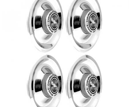 OER 1964-69 Chevrolet, Rally Chrome Cap & Ornament, with Disc Brakes, 4-Piece Set *WR1014C