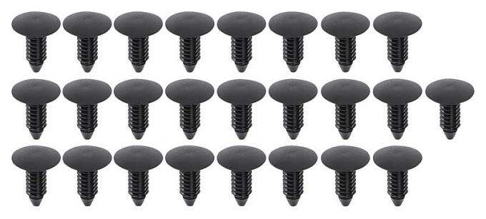 OER GM, Chrysler, Ford, Nylon Retainer Clip, Push-In, 11/16" Head Diameter, 5/16" Stem Diameter, 13/16" Stem Length, 25 Piece Set *C15319