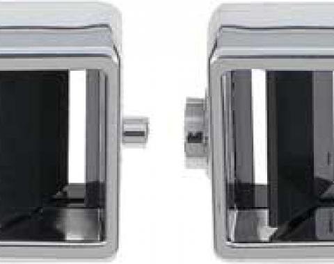 OER 1969-76 Chevrolet, Center Dash Vent Deflector, with AC, Chrome, Pair, Various Models 748614