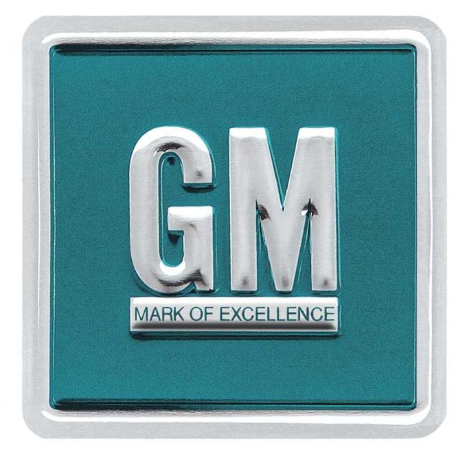 OER 1964-67 "GM Mark Of Excellence" Door Deflector Decal, Embossed, Aqua, Each PD8000