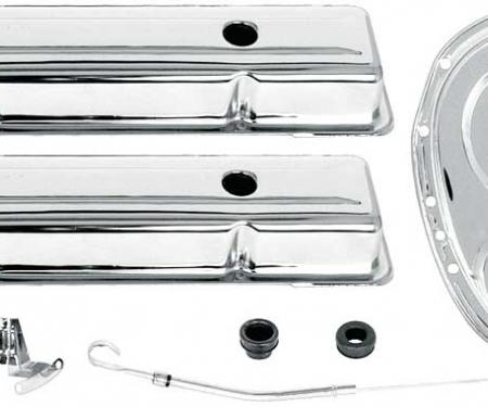 OER Chevrolet Engine Dress-Up Set , Small Block, Chrome , Low Profile Valve Covers , Timing Cover T3043