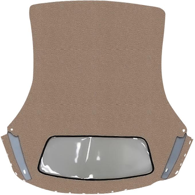 1986-93 Chevrolet C4 Corvette, Convertible Top w/ Sewn-In Plastic Window, Stayfast Canvas Cloth, Beige/Black