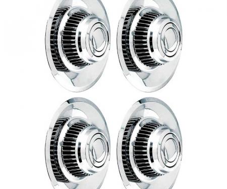 OER 1968-82 Chevrolet, Chrome Rally Wheel Derby & Cap, Short Style, w/o Wording, 4 Piece Set *WR1012A