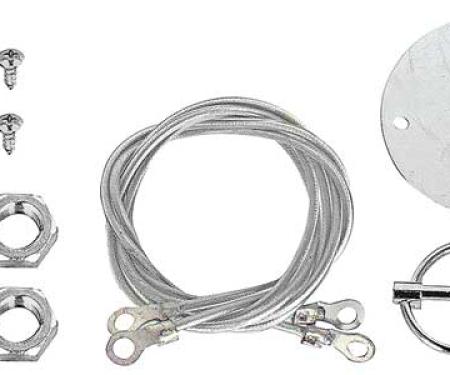 OER Universal Chrome Hood Pin Set, Flip-Over Style, with Landyards T4095