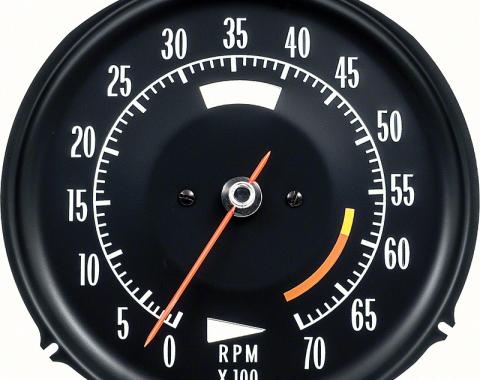 OER 1972-74 Chevrolet Corvette, Tachometer, 6000 Red Line, White Markings 6469057W