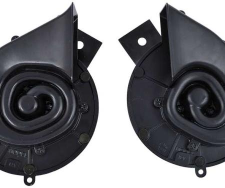 OER 1963 Chevy Corvette, Horn Assemblies, with Factory Markings, High & Low Note: Pair, GM Licensed 35202