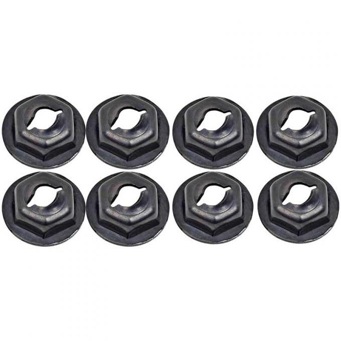 OER Speed Nut for 1/8" Stud - Self Threading - 8 Piece Set - with Rubber Pad *R401