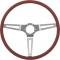 OER 1969-77 GM, Buick, Comfort Grip Cushioned Steering Wheel, 3-Spoke, Silver Spokes, Red Grip 154114