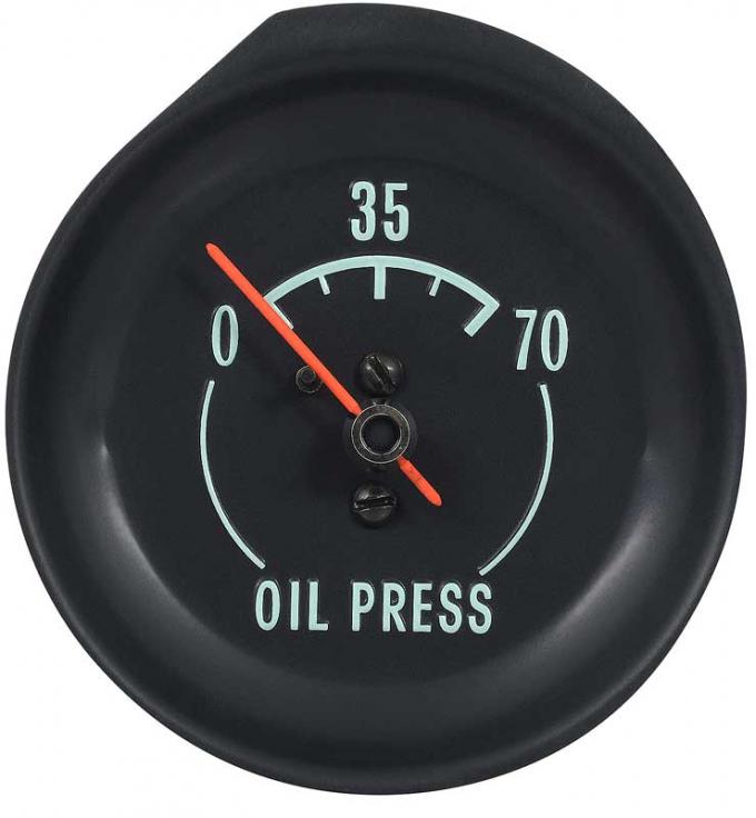 OER 1968-71 Corvette, Oil Pressure Gauge, with Green Markings 6462928A
