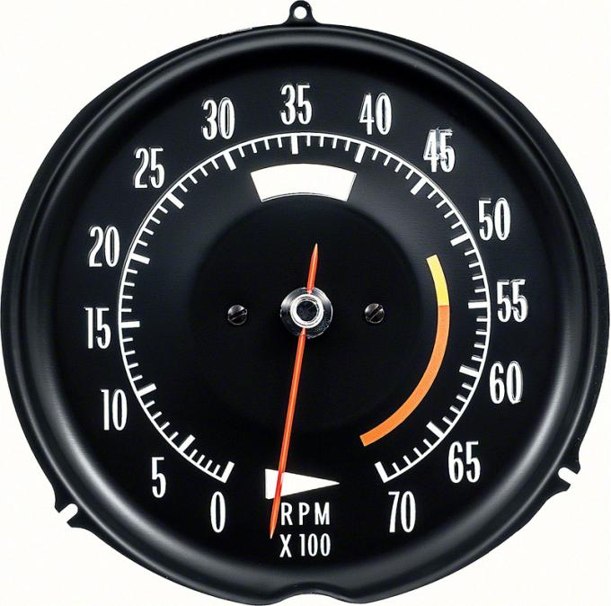 OER 1972-74 Chevrolet Corvette, Tachometer, 5500 Red Line, White Markings 6468711W