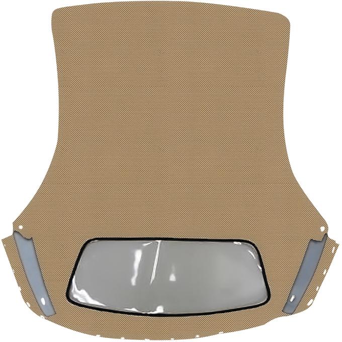 1986-93 Chevrolet C4 Corvette, Convertible Top w/ Sewn-In Plastic Window, Superior Pinpoint Vinyl, Buckskin/Black