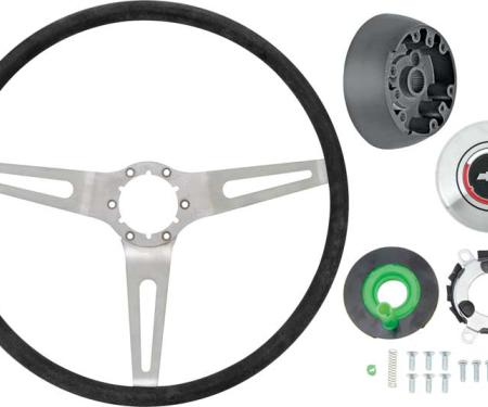 Comfort Grip Steering Wheel Kit, Tilt Steering Column, Silver Spokes, Black Grip, w/o Horn Cap