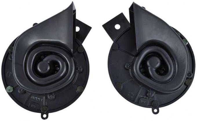 OER 1963 Chevy Corvette, Horn Assemblies, with Factory Markings, High & Low Note: Pair, GM Licensed 35202