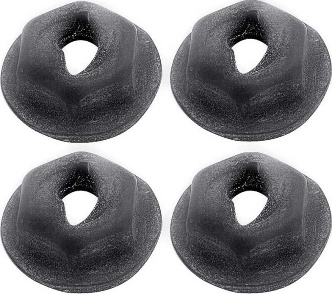 OER Speed Nut for 1/8" Stud - Self Threading - 4 Piece Set, with Rubber Pad *R402