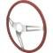 OER 1969-77 GM, Buick, Comfort Grip Cushioned Steering Wheel, 3-Spoke, Silver Spokes, Red Grip 154114