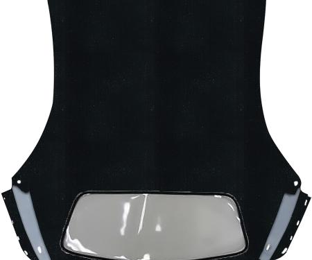 1968-75 Chevrolet C3 Corvette, Convertible Top w/ Sewn-In Plastic Window, Stayfast Canvas Cloth, Black/Black