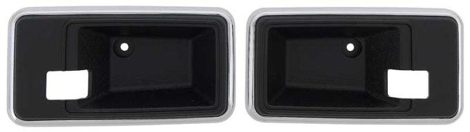 OER 1975-82 GM, Inner Door Handle Escutcheons, Black, Pair, Various Models KP4301