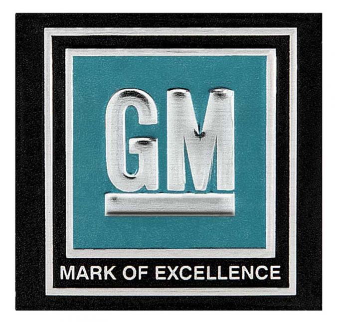 OER 1966-67 GM Mark of Excellence, Seat Belt Decal, Aqua, Each 9980011