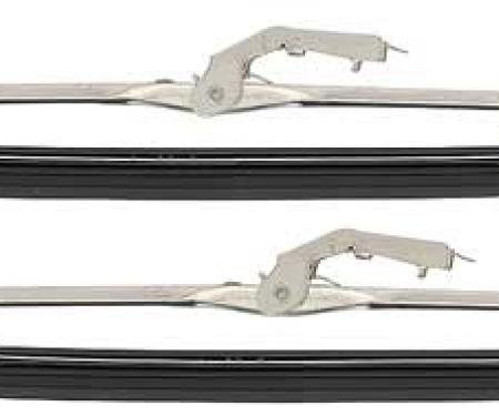 OER Anco Style Long Frame Wiper Blade Set, With Button Refill Release, 1/4" Bayonet, Stainless, 15" 2889962