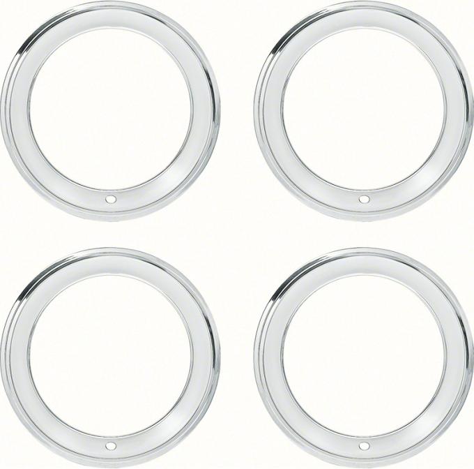 OER 1967-88 GM, Rally Wheel Trim Ring Set, 15" x 7", 2-5/8" Deep Step Lip, Stainless Steel, Set of 4 3901708