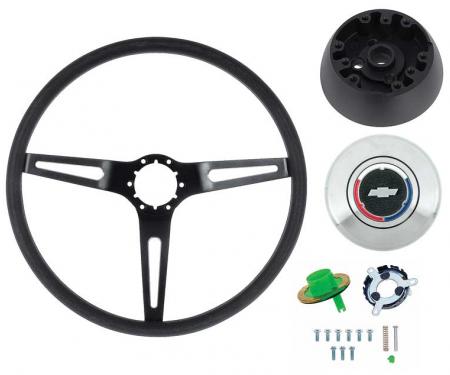 OER 1969-72 Comfort Grip Steering Wheel Kit - w/o Tilt Wheel - Black Spokes- Black Grip *K619B