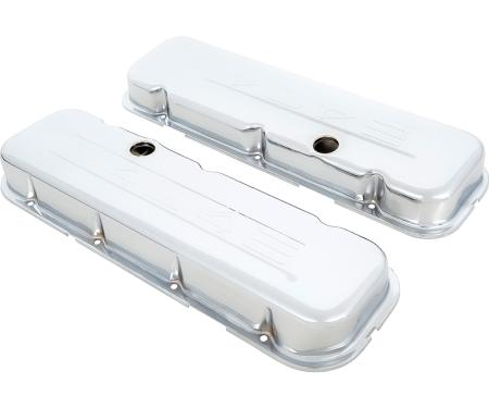 OER 1970-76 Chevrolet, Chrome Valve Covers, "454" Logo, Short Profile T9844