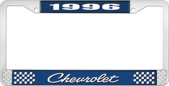 OER 1996 Chevrolet Style # 4 Blue and Chrome License Plate Frame with ...