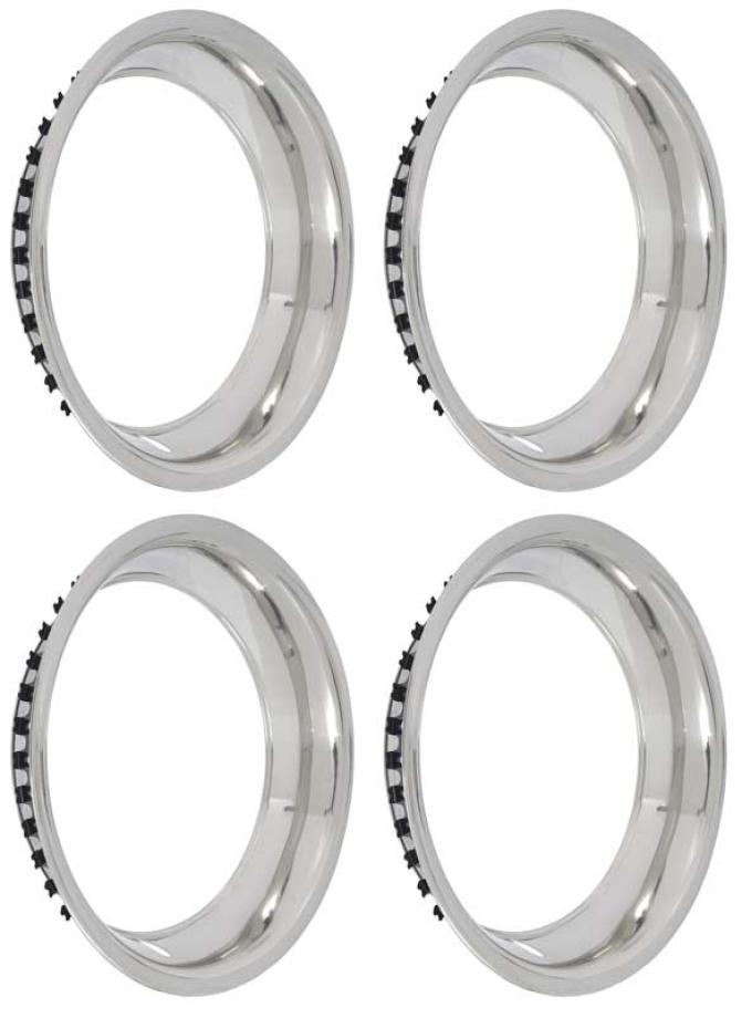 OER Rally Wheel Trim Ring, 15" x 8", 3" Deep, Stainless Steel, Fits GM Vehicles, Set of 4 9796696