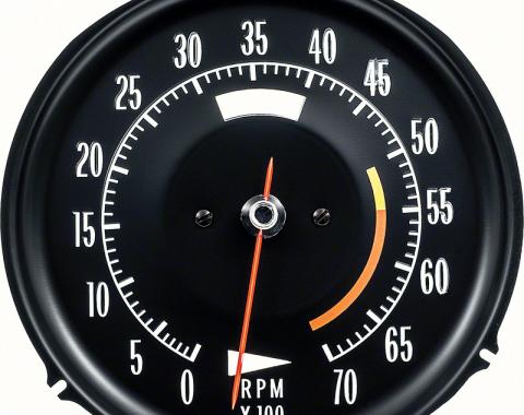 OER 1972-74 Chevrolet Corvette, Tachometer, 5500 Red Line, White Markings 6468711W