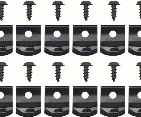 OER 1962-76 Chevrolet, Buick, Oldsmobile, Rocker Molding Clip Set, with Screws, 24 Piece Set *R13956