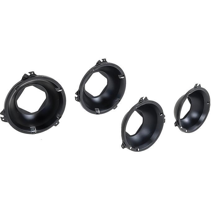 1965-70 Chevelle, El Camino, 1965-72 GTO, Skylark, Cutlass, 442, 1968-82 Corvette, 1967-72 GMC Truck, Headlight Bulb Mounting Bucket Set, 4-Piece Set