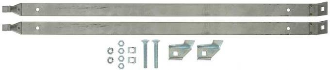 OER 1963-1967 Chevrolet Corvette, Fuel Tank Mounting Straps, with Mounting Hardware, Stainless Steel, Pair YC111262