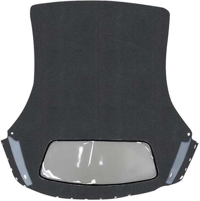 1956-58 Chevrolet C1 Corvette, Convertible Top w/ Sewn-In Plastic Window, w/ Date Stamp, Superior Pinpoint Vinyl, Black/Black