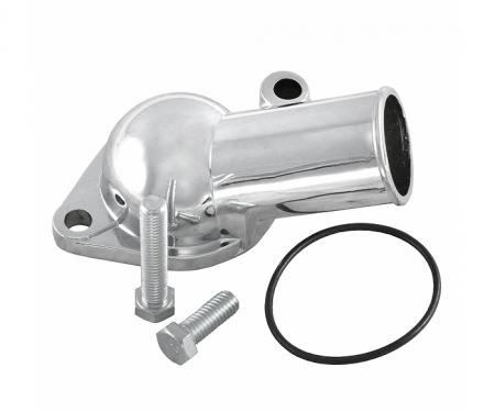 Corvette Thermostat Housing, Without Emission Port, Small Block, Chrome, 1966-1978, 1982