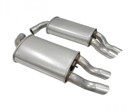 Corvette Mufflers, Aluminized with Tips (1984 Replacement), 1985-1990