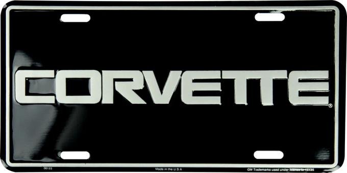 Corvette Word License Plate - Aluminum